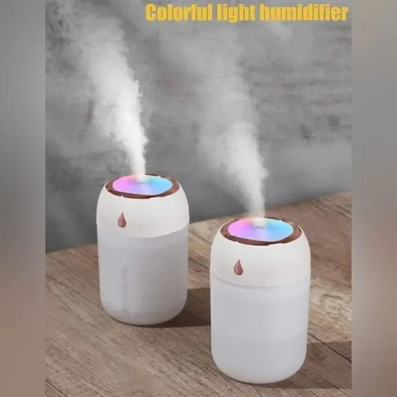 1pc Waterdrop Detail Desktop USB Humidifier, Colorful Light Humidifier For Offic - Picture 4 of 4